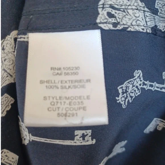 Equipment Femme Black White 100% Silk Skeleton Key Print Button Down Shirt S - Picture 7 of 10